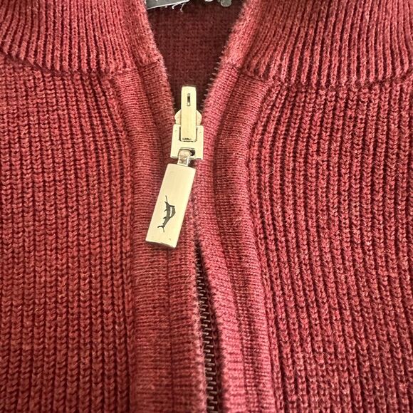 Tommy Bahama Sweater Mens Purple Pima Cotton Reversible Quarter Zip **Large** - Picture 3 of 7